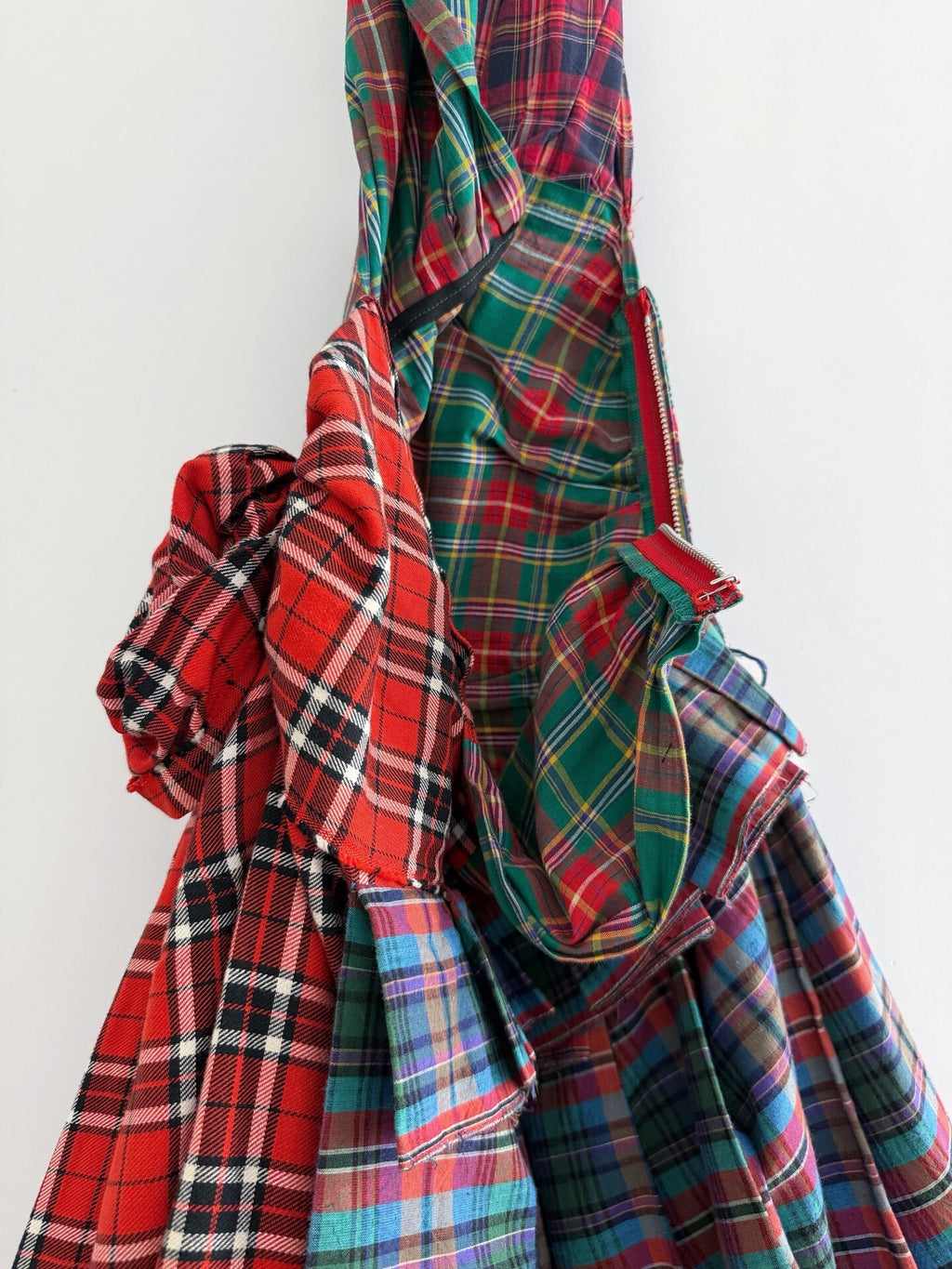 Comme Des Garcons Pleated Plaid Pinafore Dress - Devines