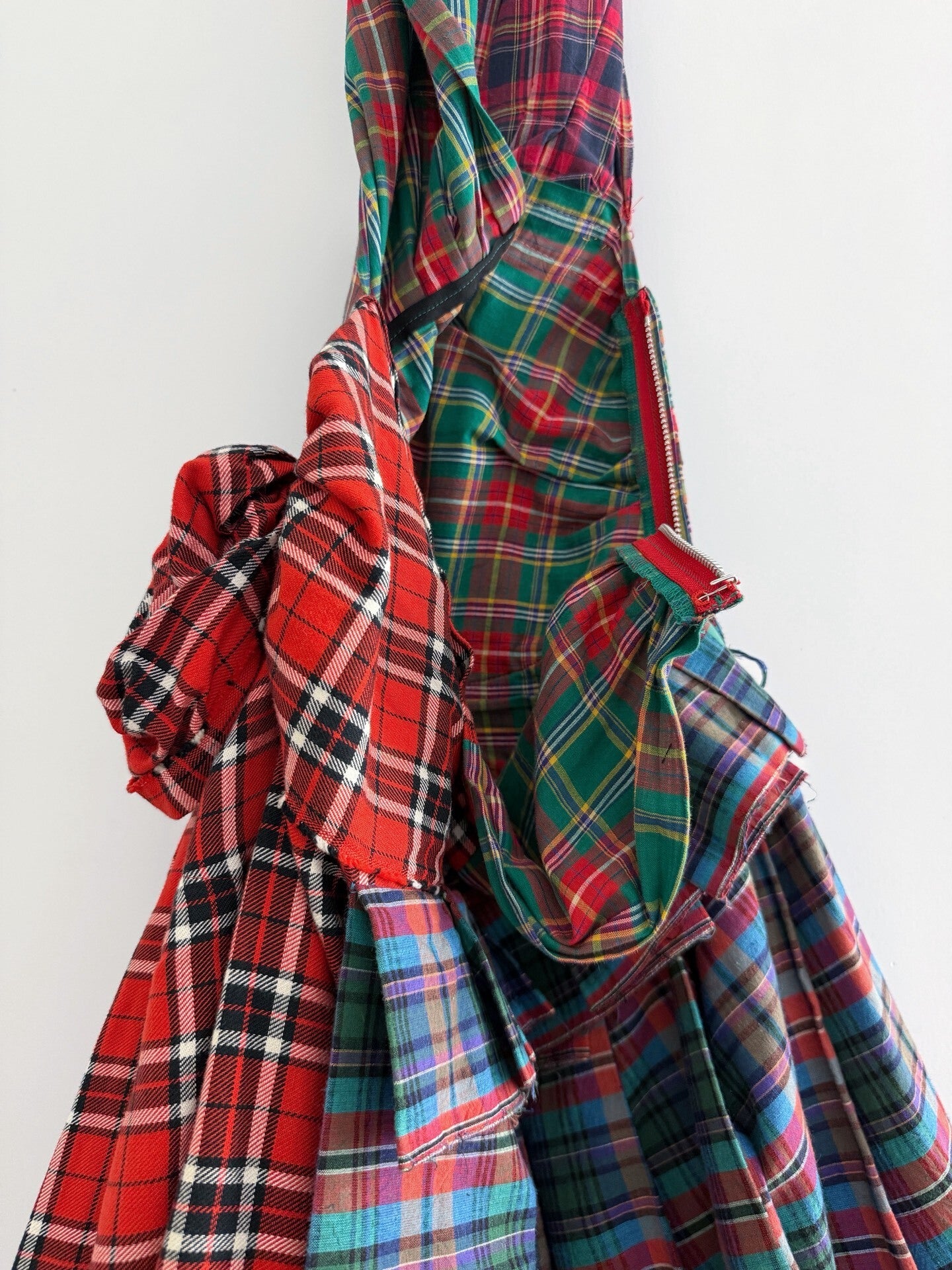 Comme Des Garcons Pleated Plaid Pinafore Dress - Devines