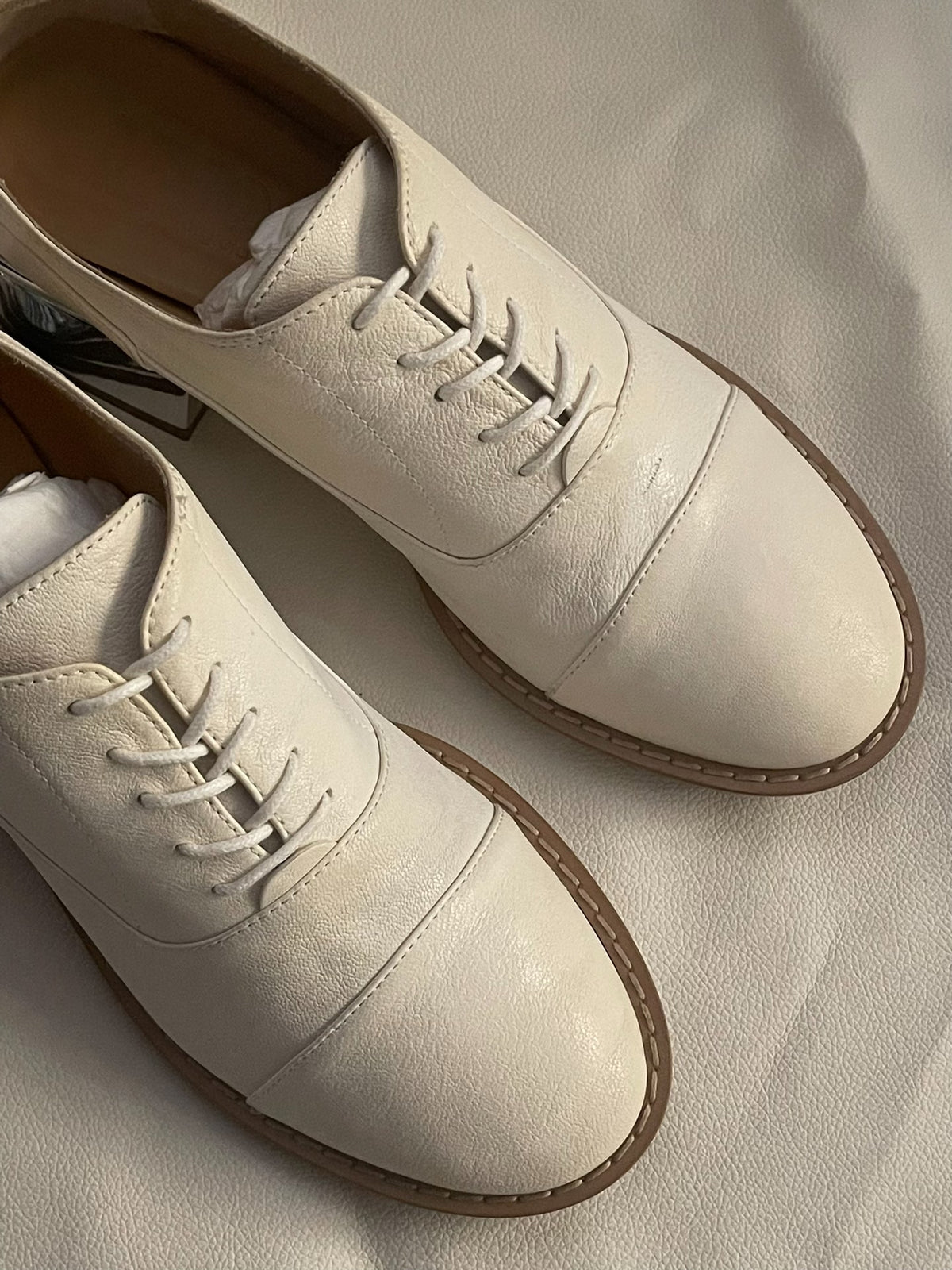 Maison Margiela Milky White Mirror Sole Lambskin Shoes