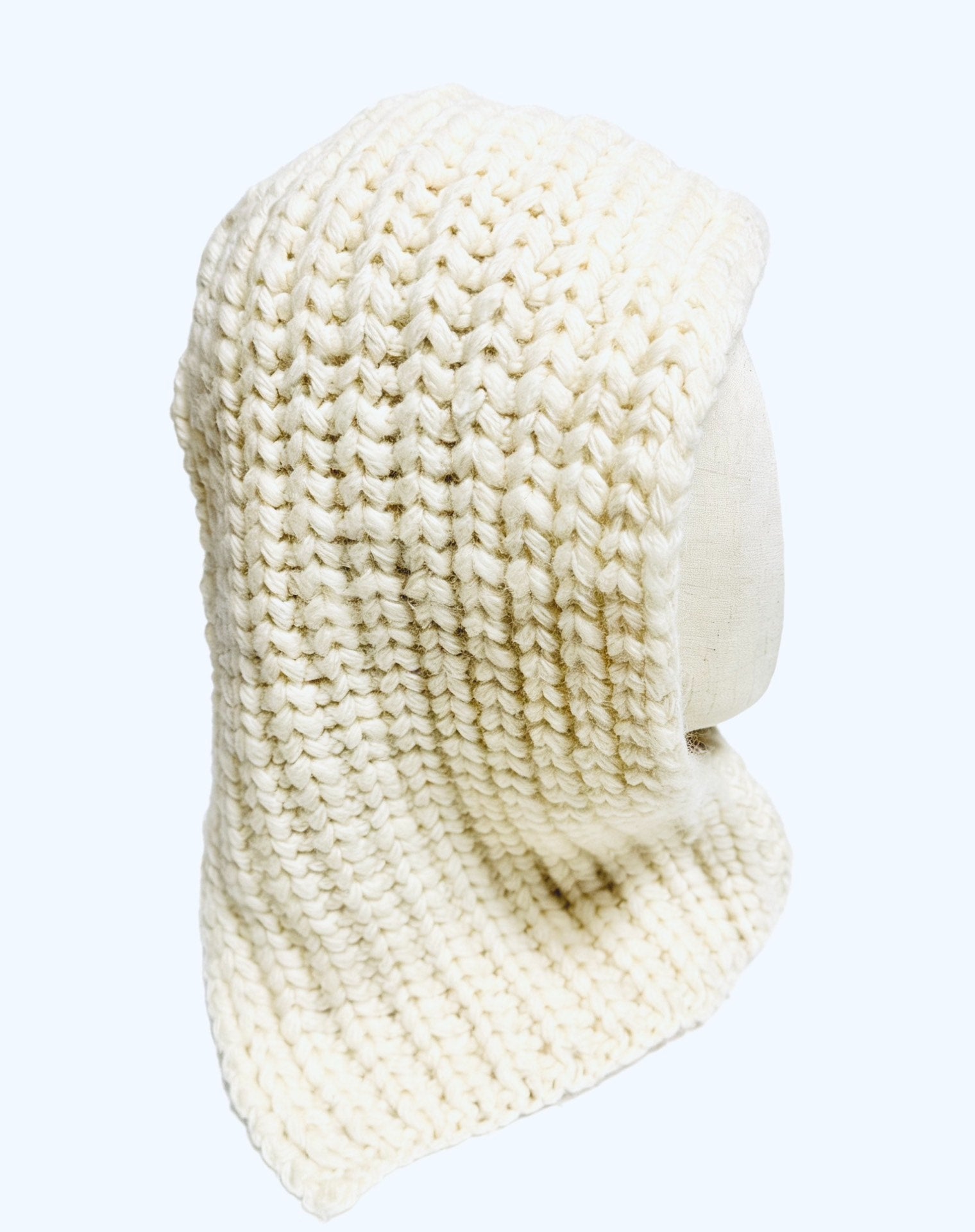 Kijima Takayuki X Clane Wool Knit Balaclava White