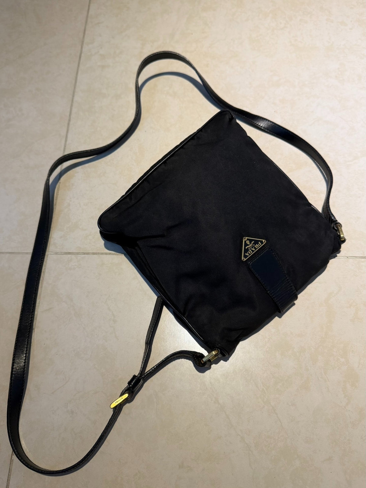 Prada Sports Label Crossbody Gold Bag