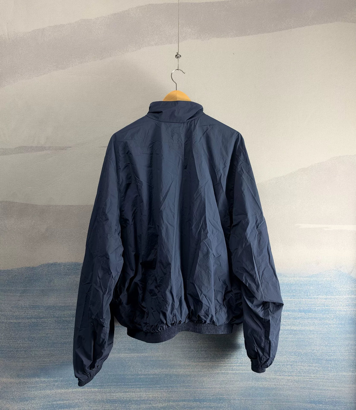 Balenciaga FW24 Navy Blue Letter Embroidered Jacket