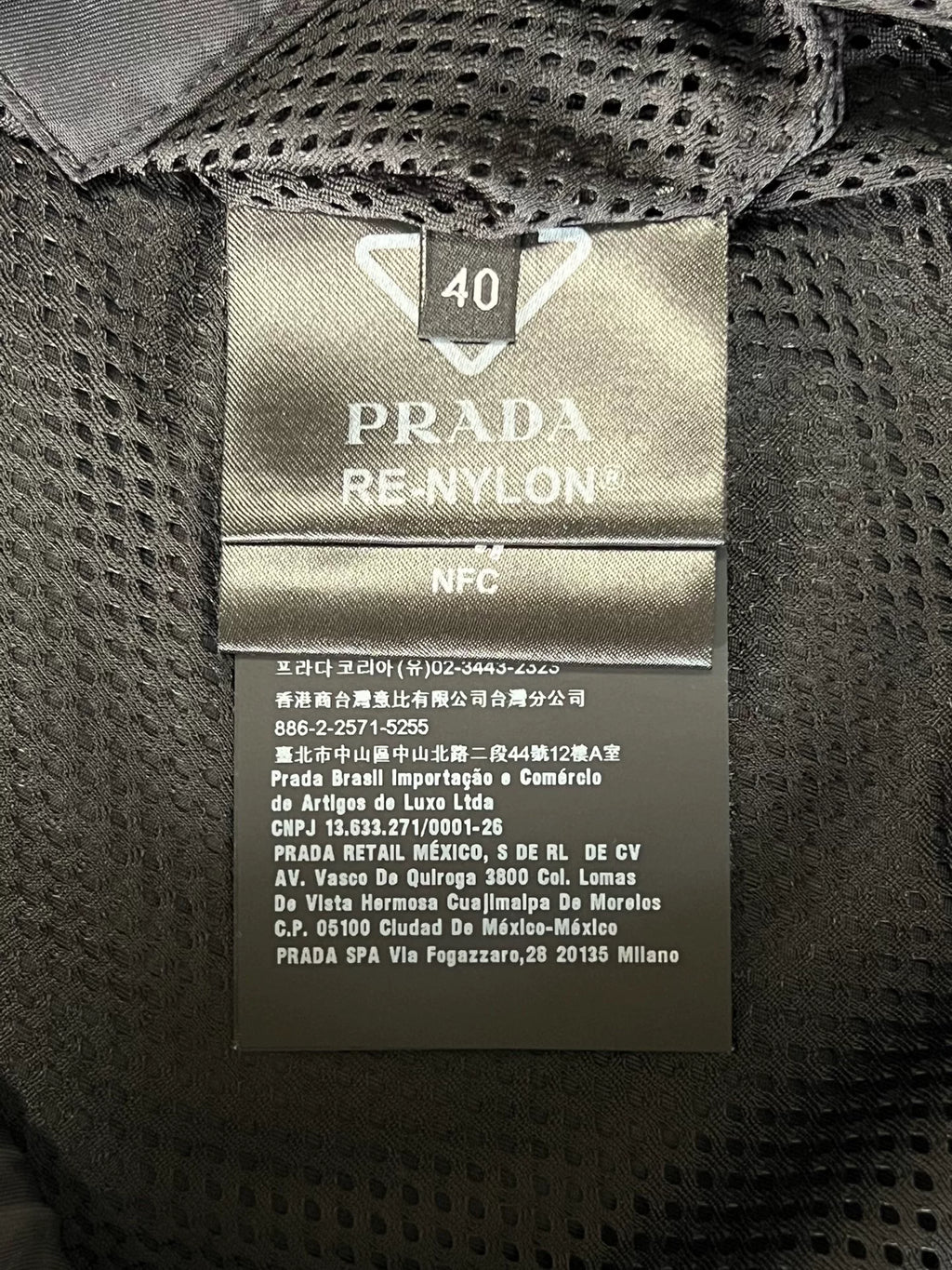 Prada X Adidas Hooded Triangle Logo Black Jacket
