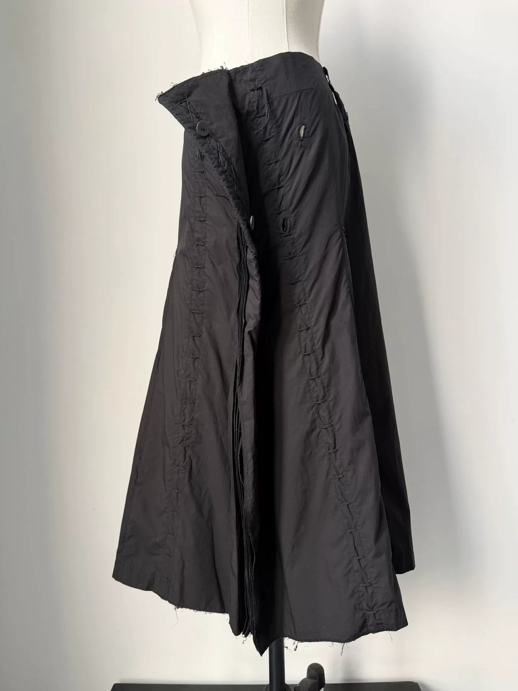 Issey Miyake Deconstructed Pleated Cotton Skirt