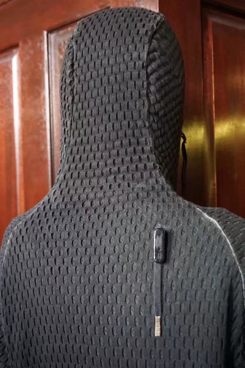 Boris Bidjan Saberi SS18 Deep Green Zipper2 Hooded Zip-Up Cotton Sweater