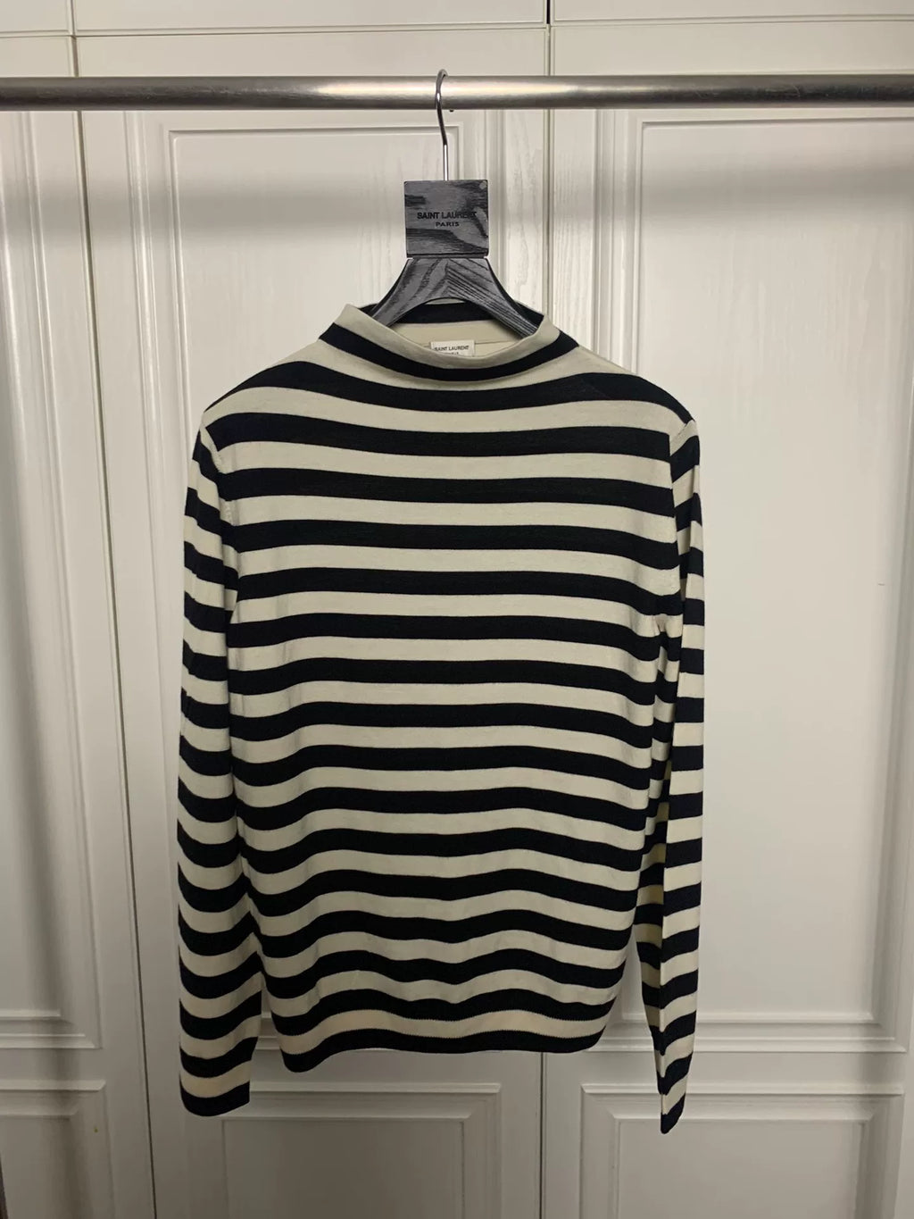 Saint Laurent 15FW Black White Turtleneck Sweater