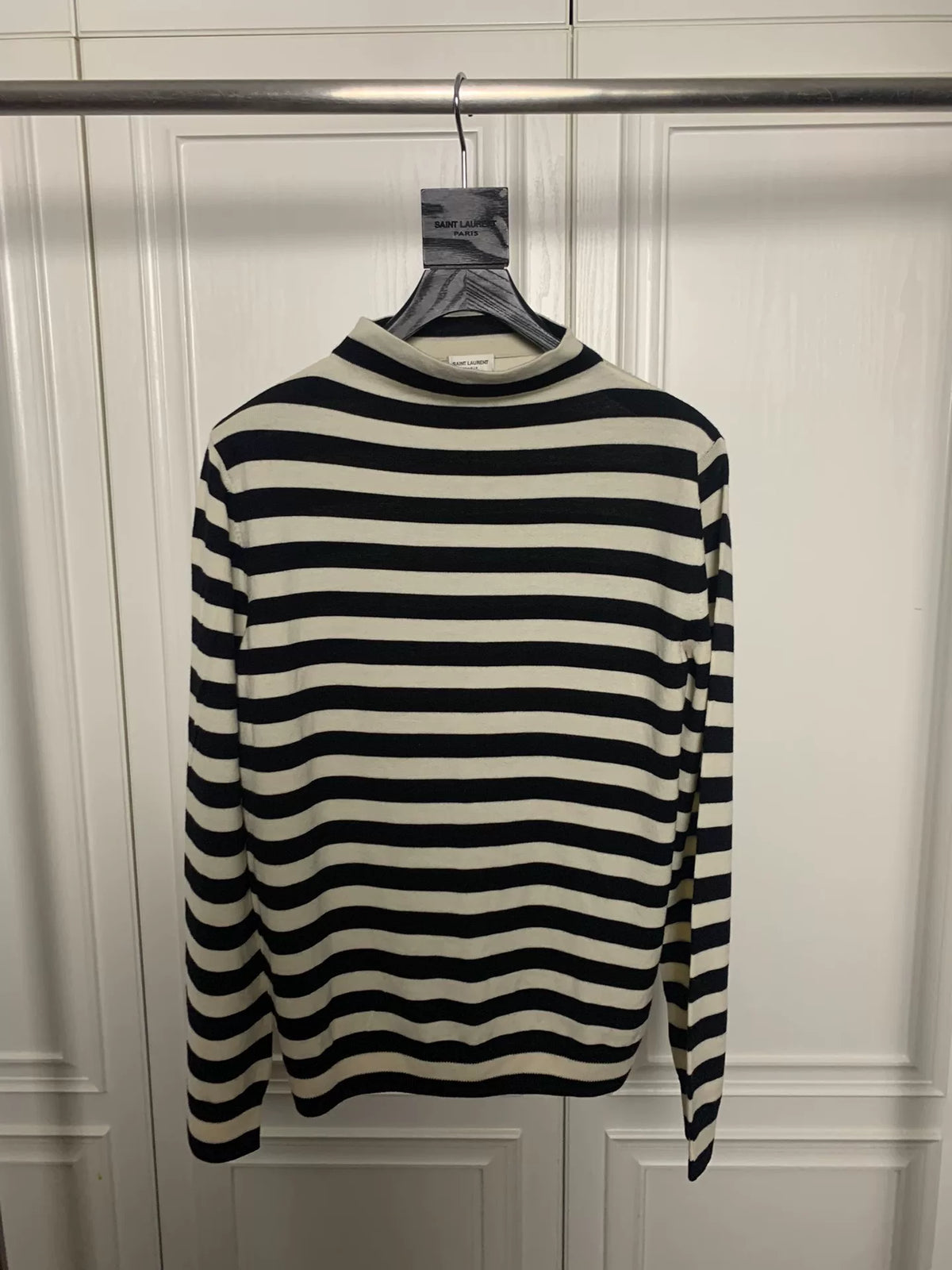 Saint Laurent 15FW Black White Turtleneck Sweater