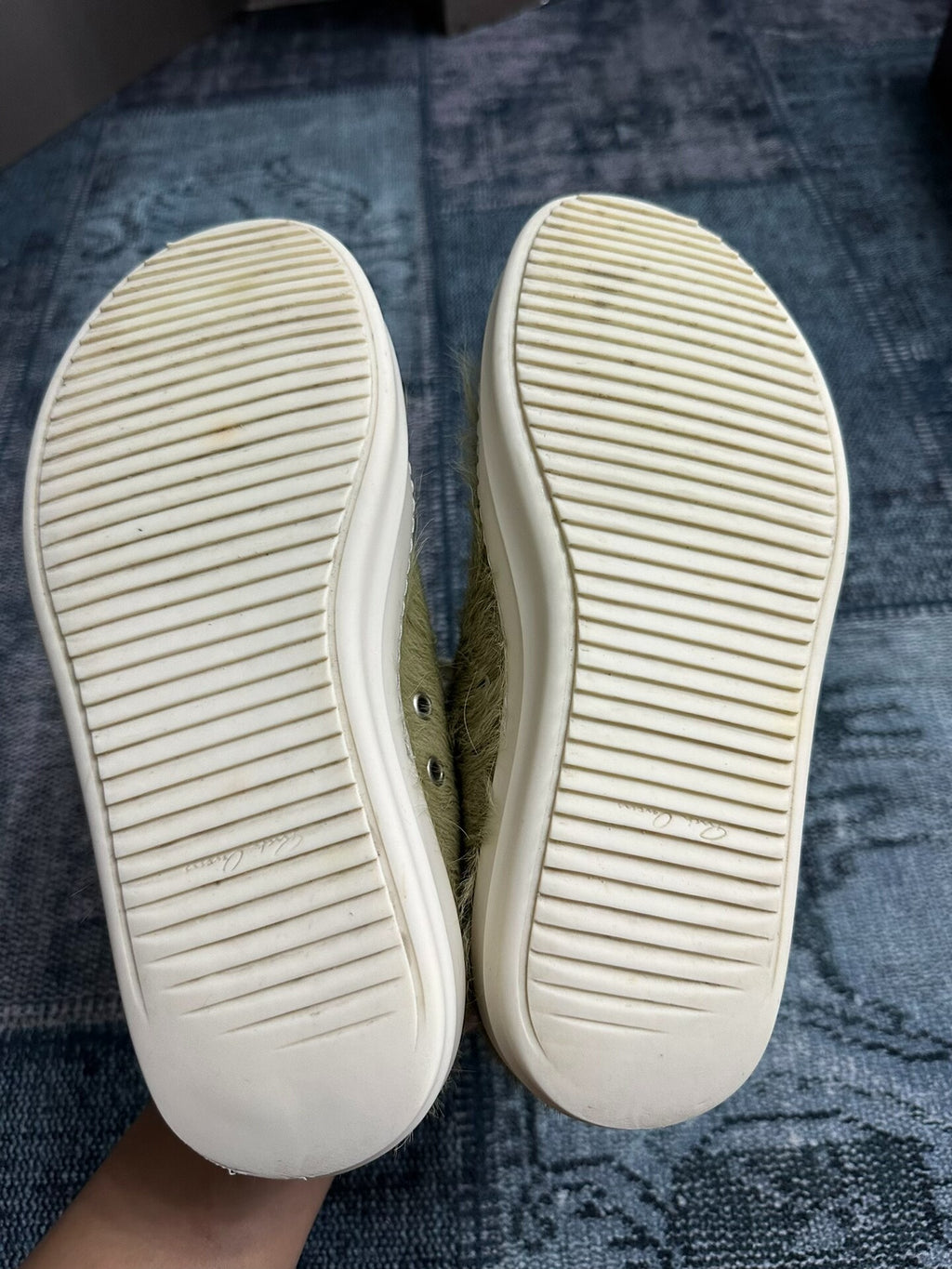 Rick Owens mainline green horsehair low-top large Converse style