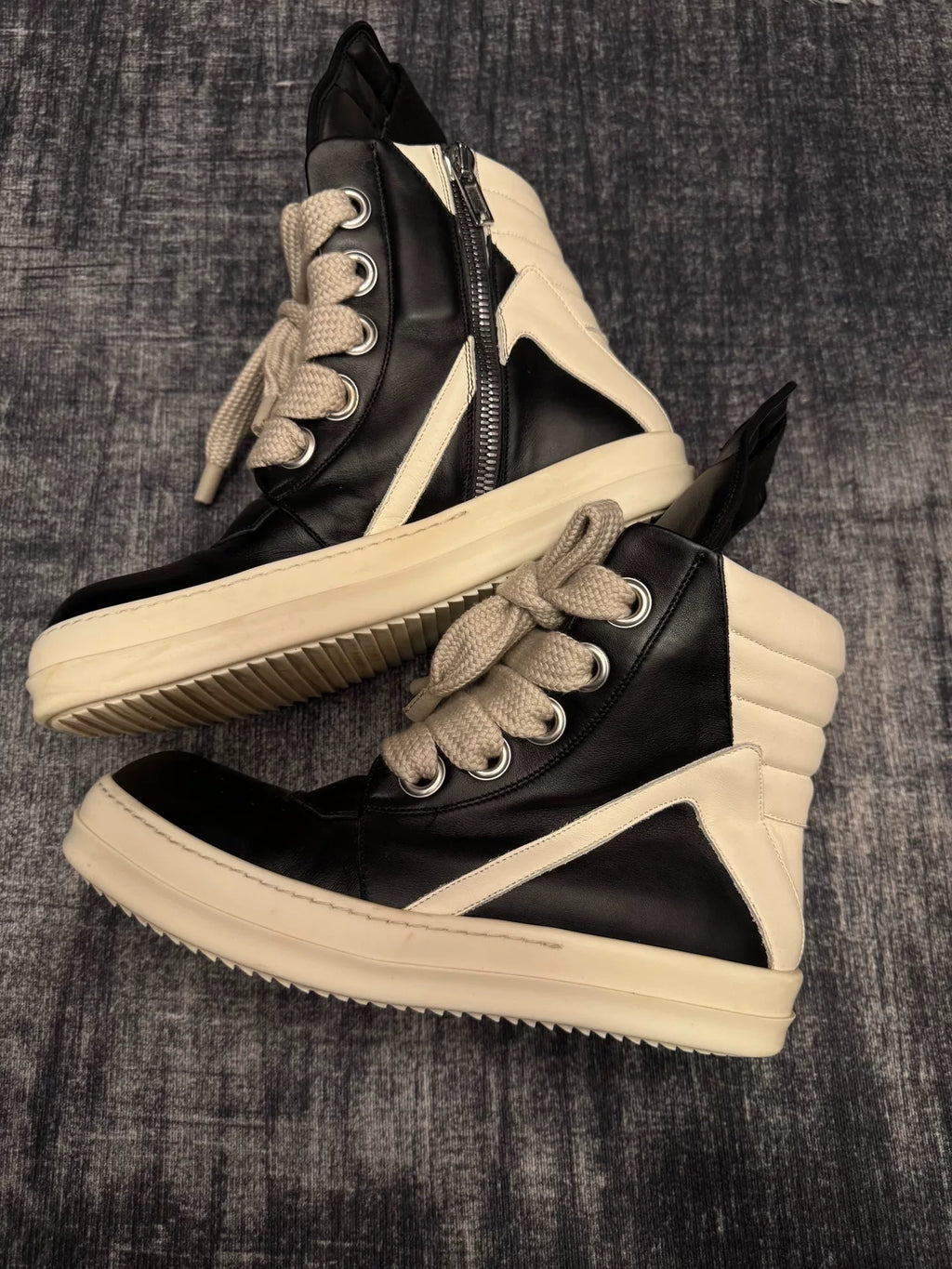 Rick Owens leather high-top sneakers