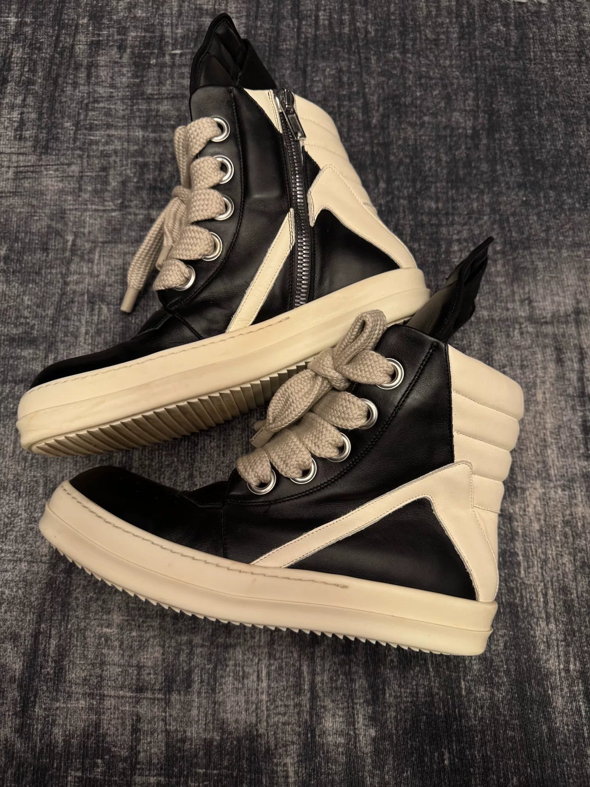 Rick Owens leather high-top sneakers