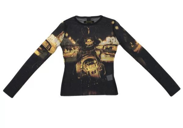 Jean Paul Gaultier Vintage Black Portrait Mesh Top