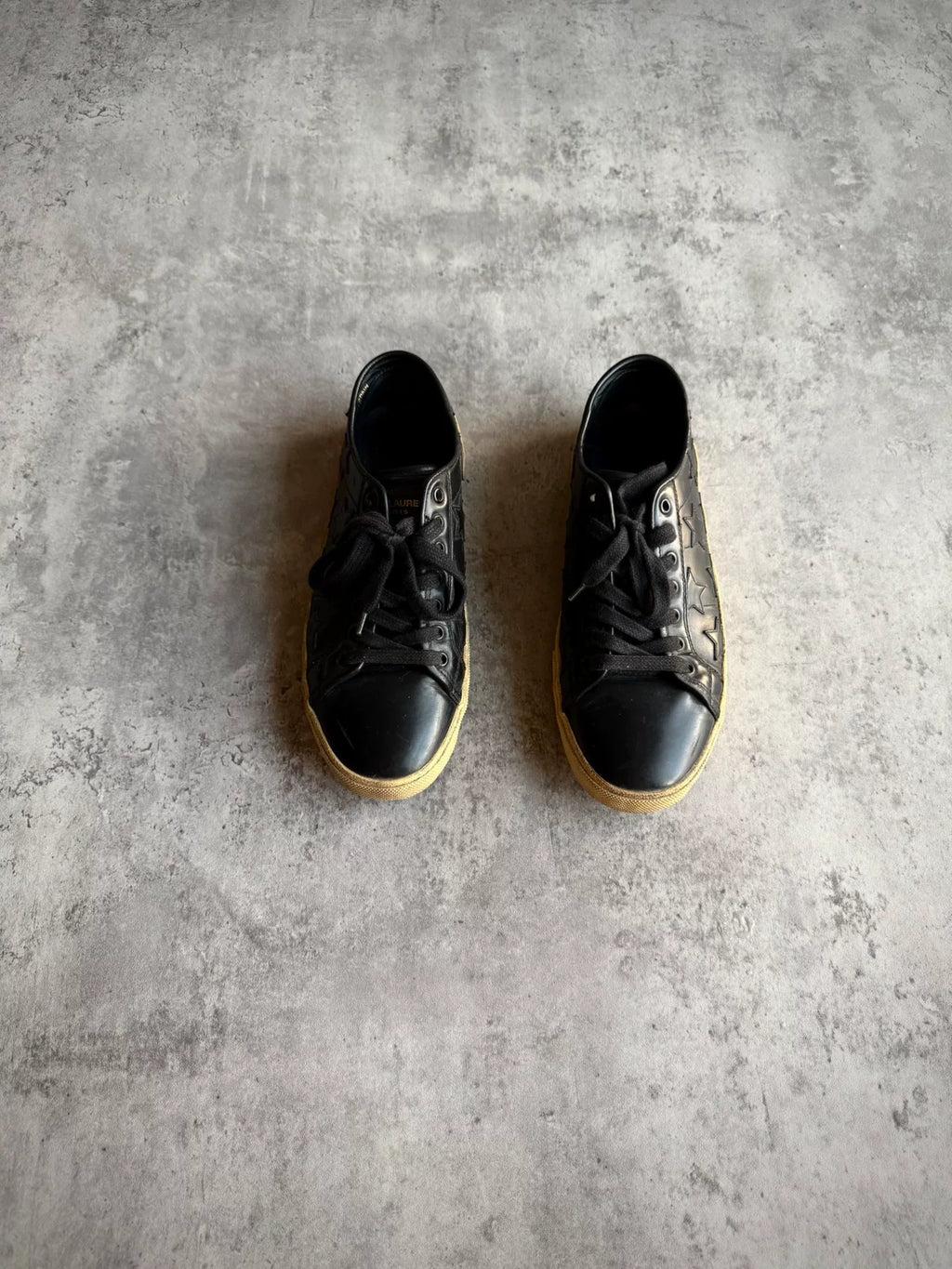 Saint Laurent 16AW Black Star Applique Low-Top Sneakers by Hedi Slimane
