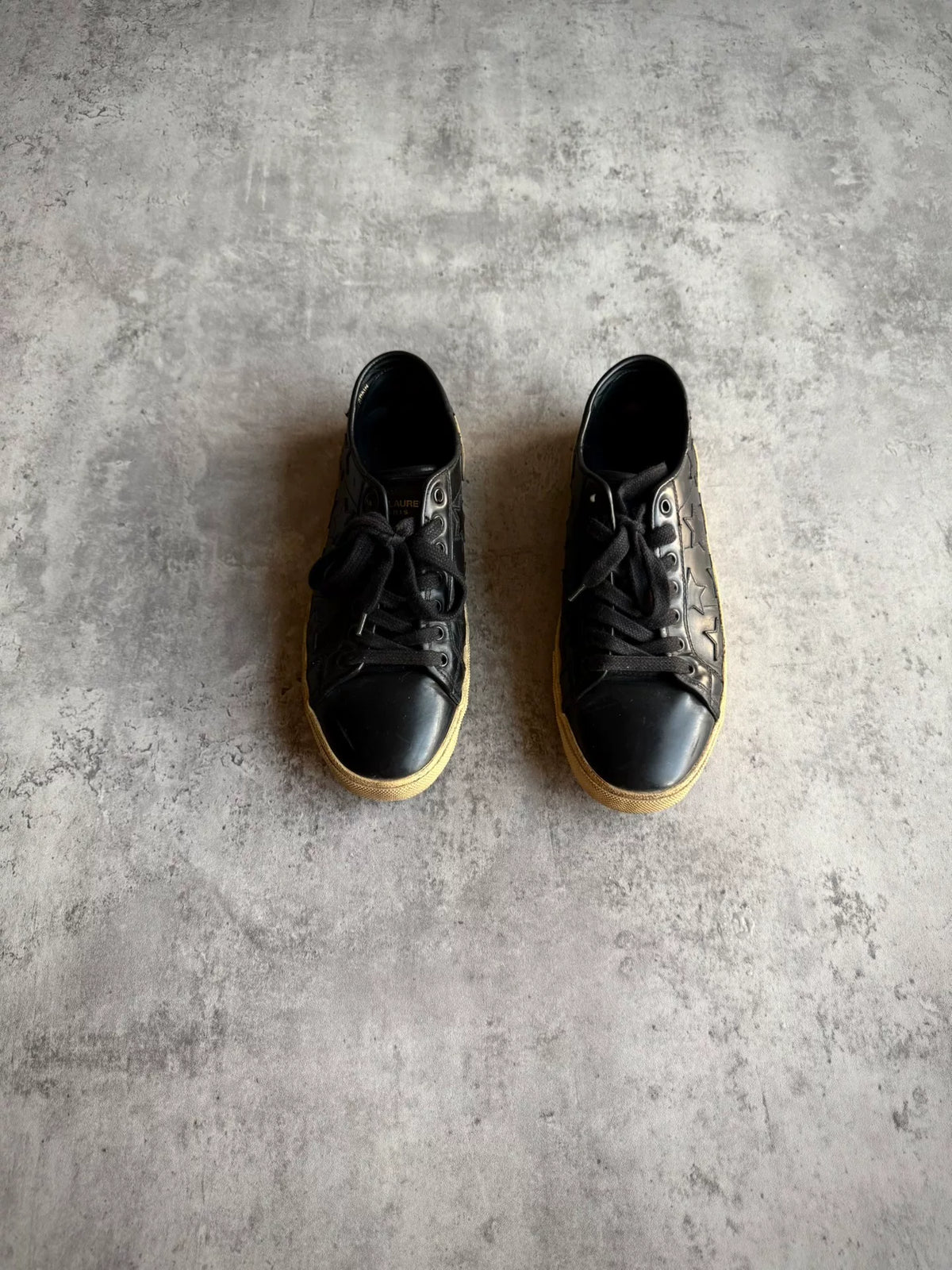 Saint Laurent 16AW Black Star Applique Low-Top Sneakers by Hedi Slimane