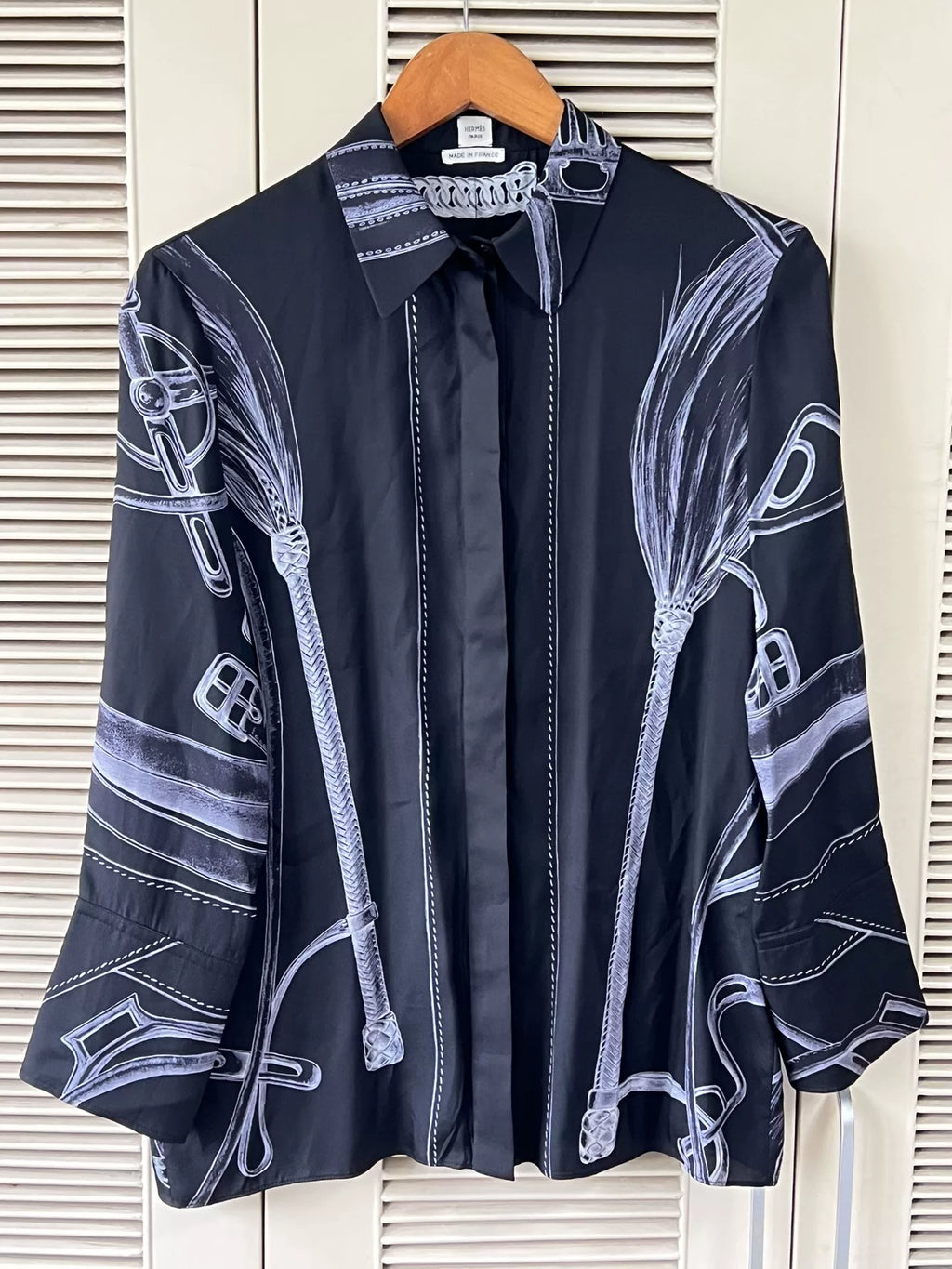 Hermes Silk Equestrian Print Shirt