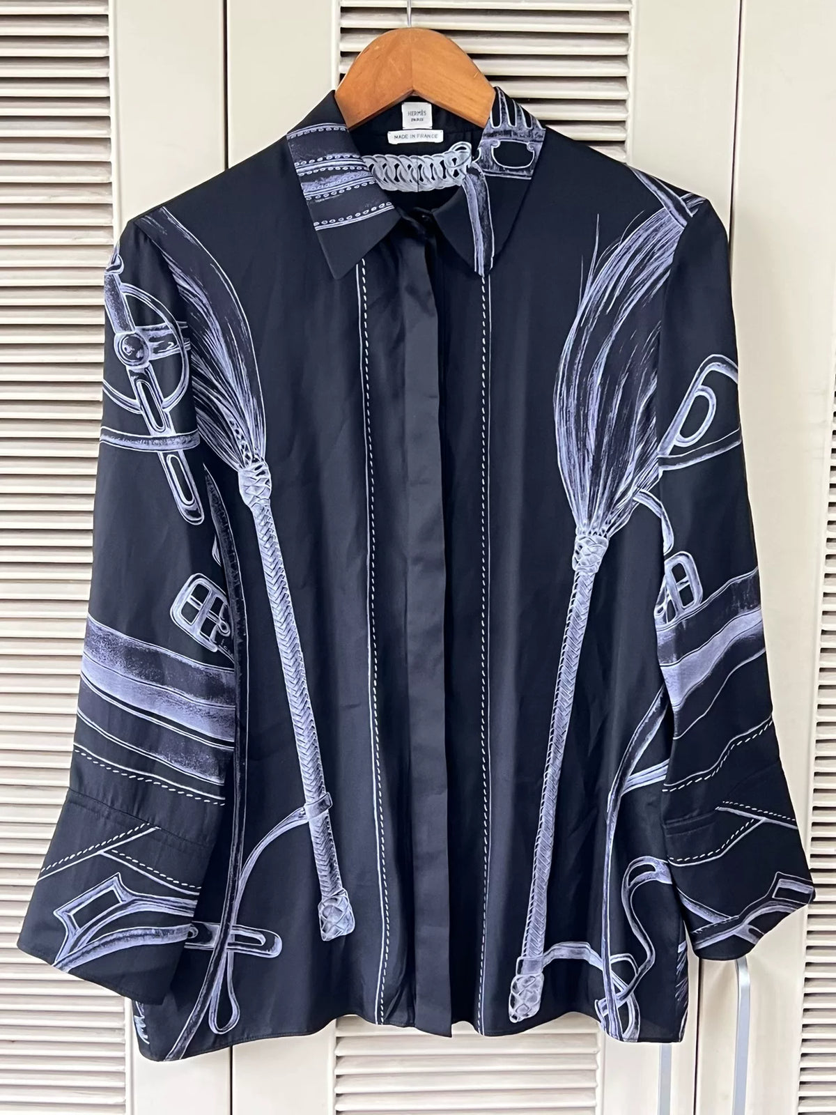 Hermes Silk Equestrian Print Shirt