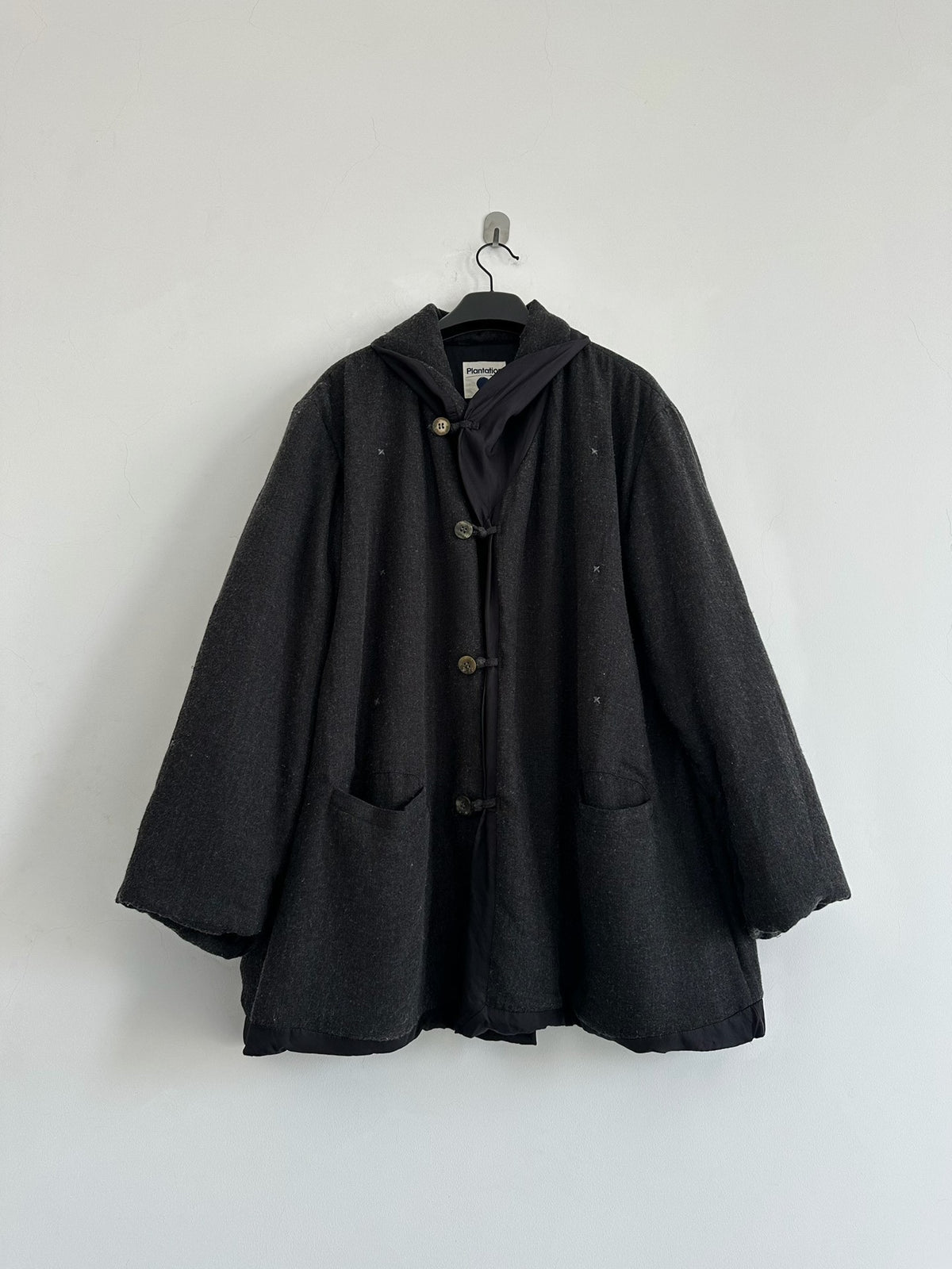 Issey Miyake 1995 Plantation line Dark gray wool frog-button jacket