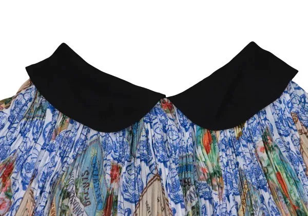 COMME des GARCONS Vintage Blue Floral Crew Neck Top