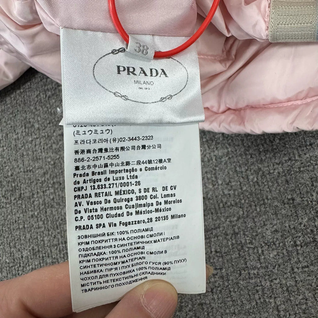 Prada Pink Stand Collar Down Jacket