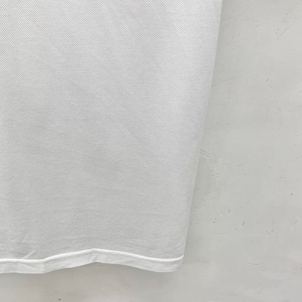 Dior White Letter Embroidery Logo Collared Single-Breasted Cotton Polo Shirt
