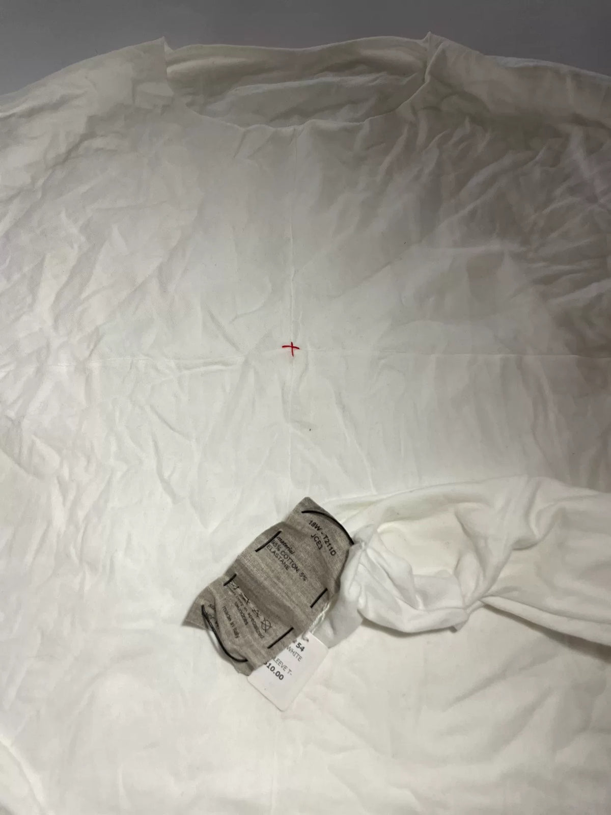 M.A+ AW18 White One Piece Cross Cut Cotton Tee