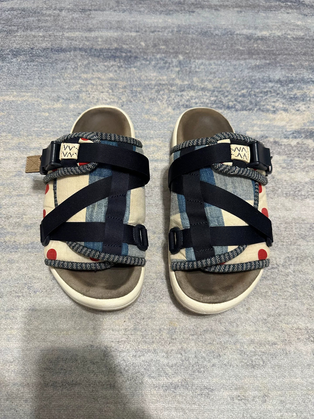Visvim 19SS SS Christo Collage Fil Polka Dot Slides