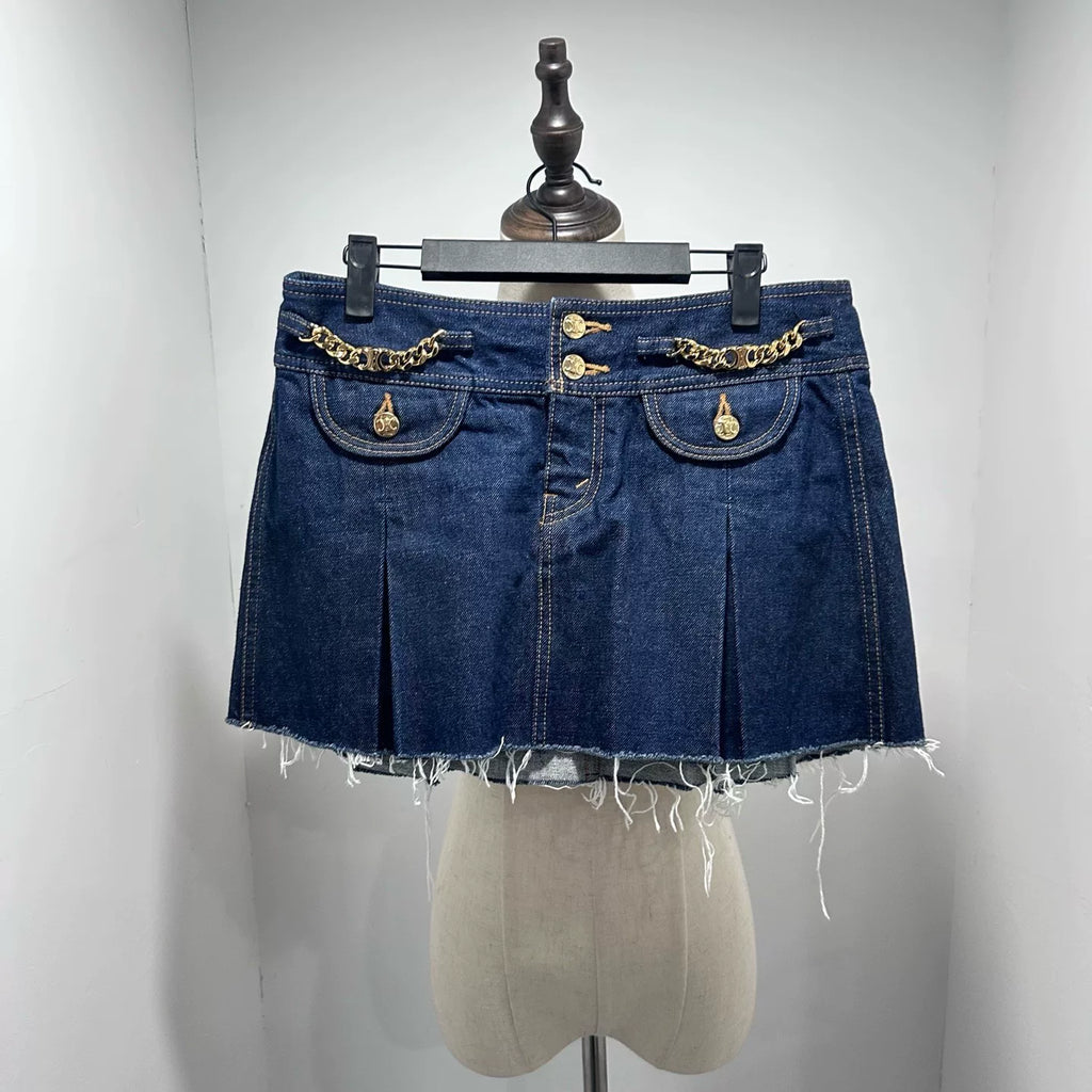 Celine Triomphe Gold Buckle Skirt