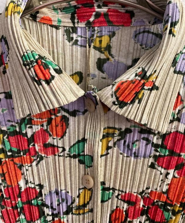 Issey Miyake Floral Pleated Shirt
