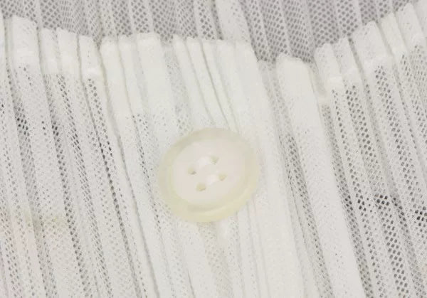 Issey Miyake Vintage White Patterned Pleated Cardigan