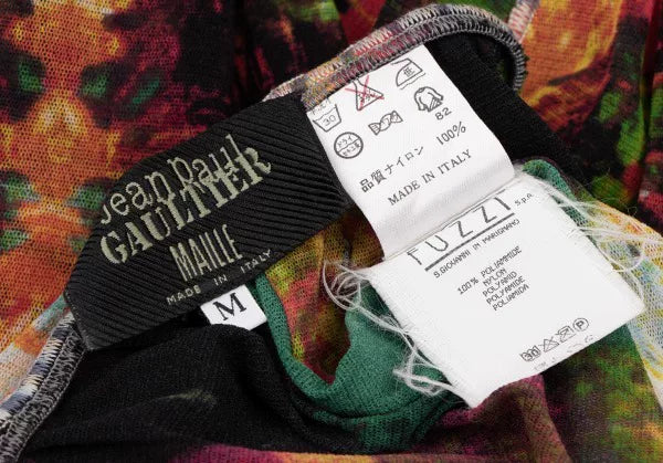 Jean Paul Gaultier Vintage Green Portrait Mesh Trousers