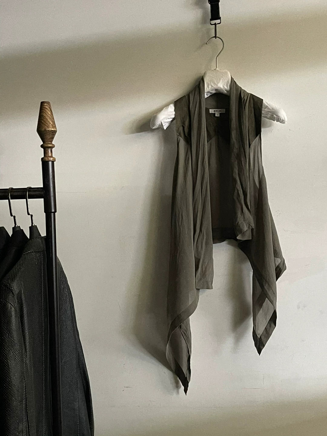 Helmut Lang Leather Patch Silk Vest