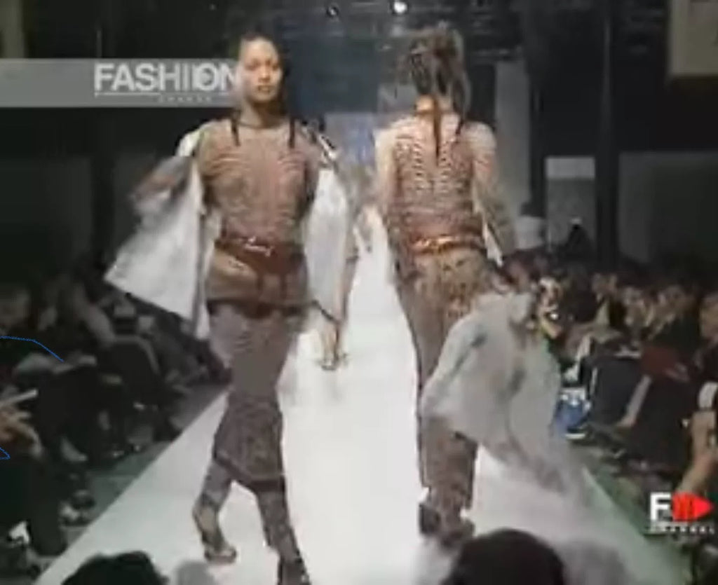 1996 Spring/Summer Jean Paul Gaultier Cyberbaba Cyber Hippie Tribal Tattoo Mesh Tattoo Top