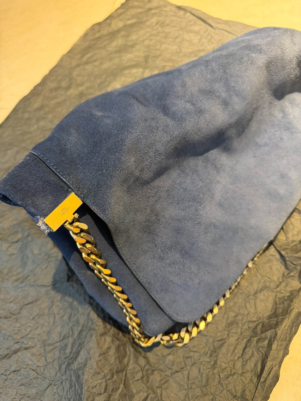 CELINE GOURMETTE Suede Micro-Logo Tote Bag