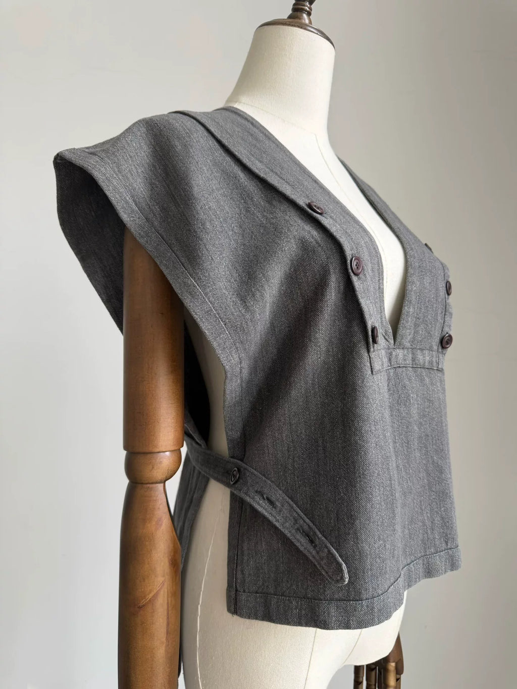 Issey Miyake 1970s Grey Deconstructed Pleated Vest