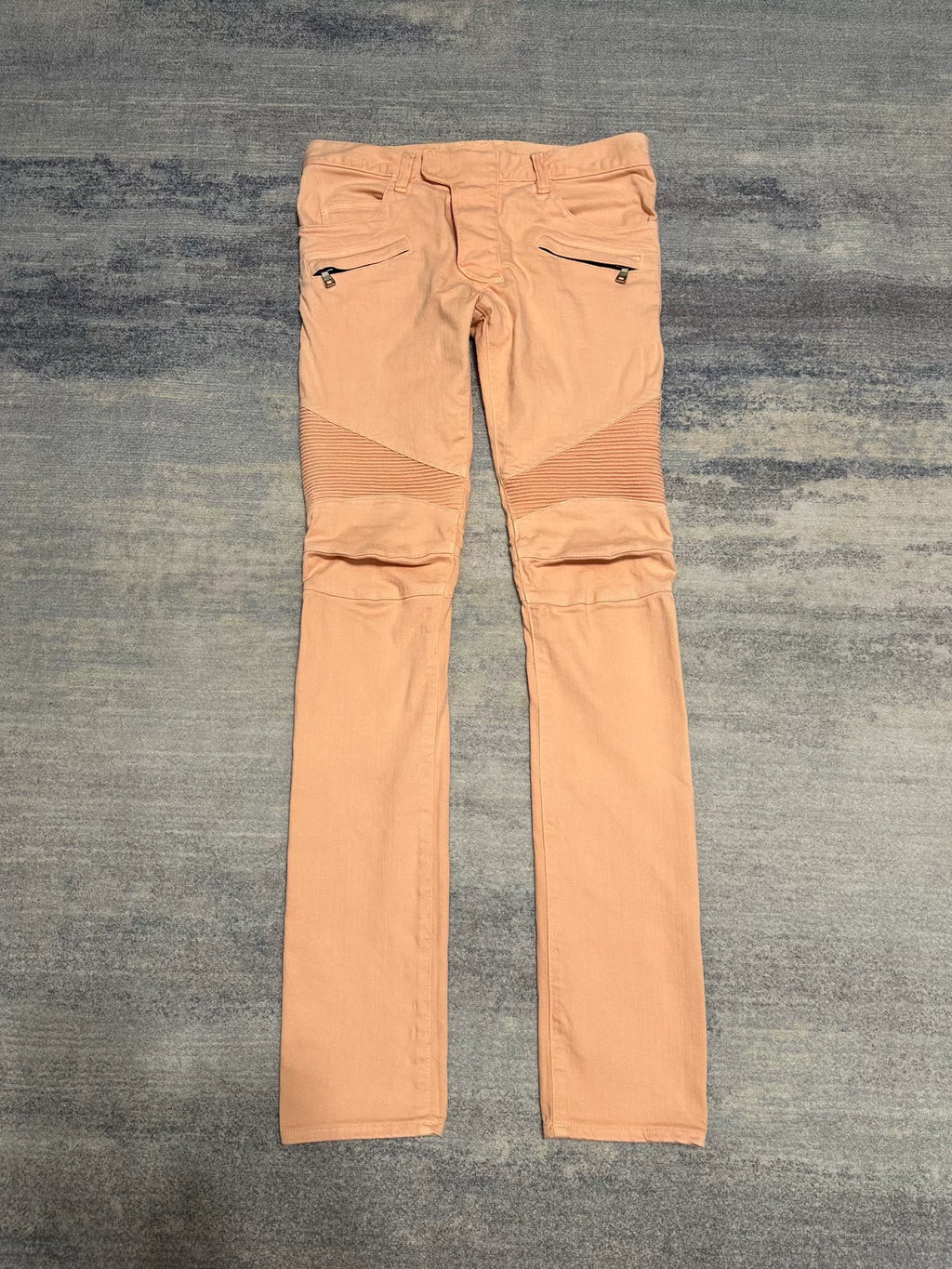 Balmain Homme AW12 Peach Biker White Jeans by Olivier Routeing