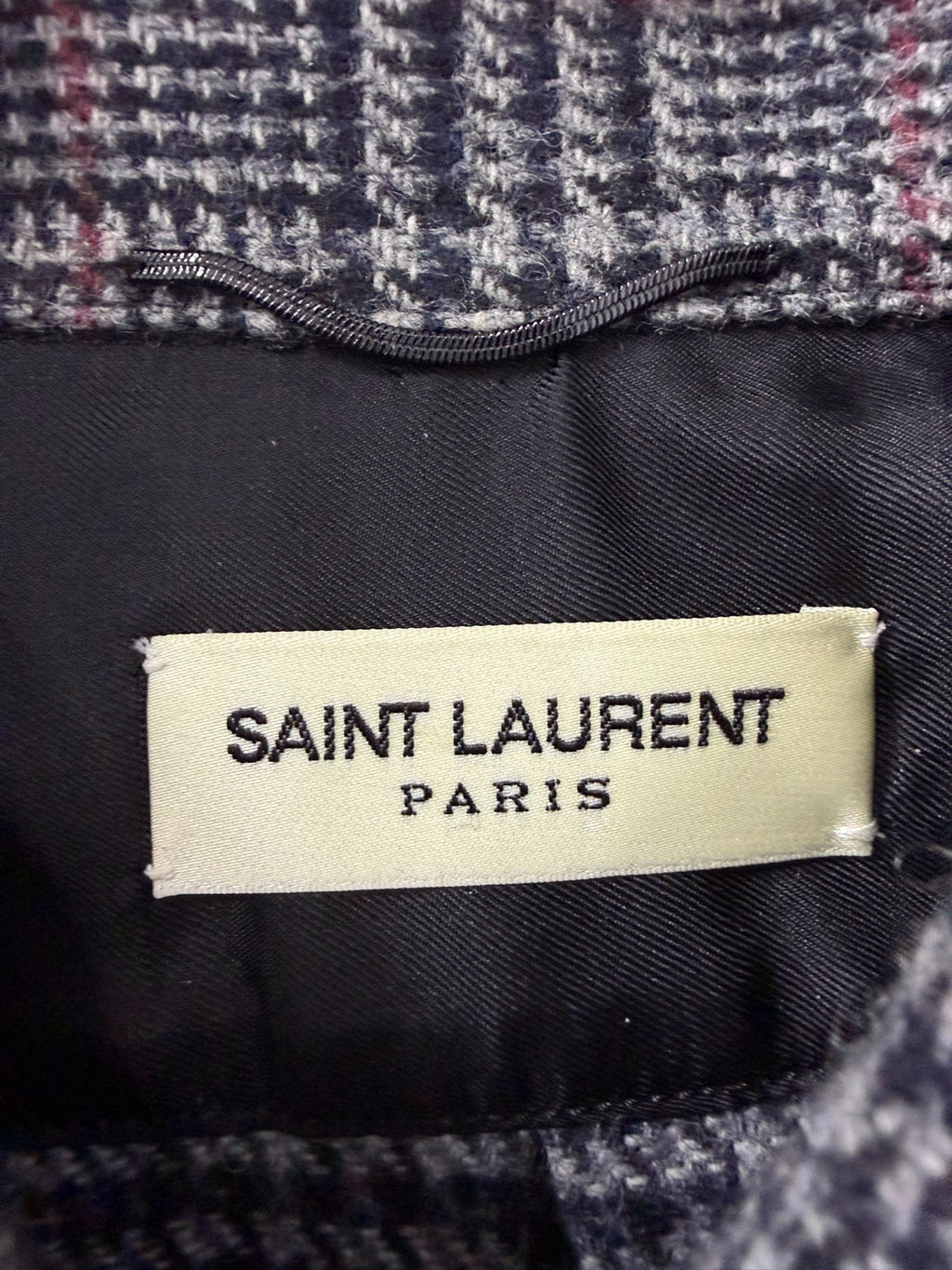 Saint Laurent Paris SLP 16FW Hedi POW Check Wool Overshirt