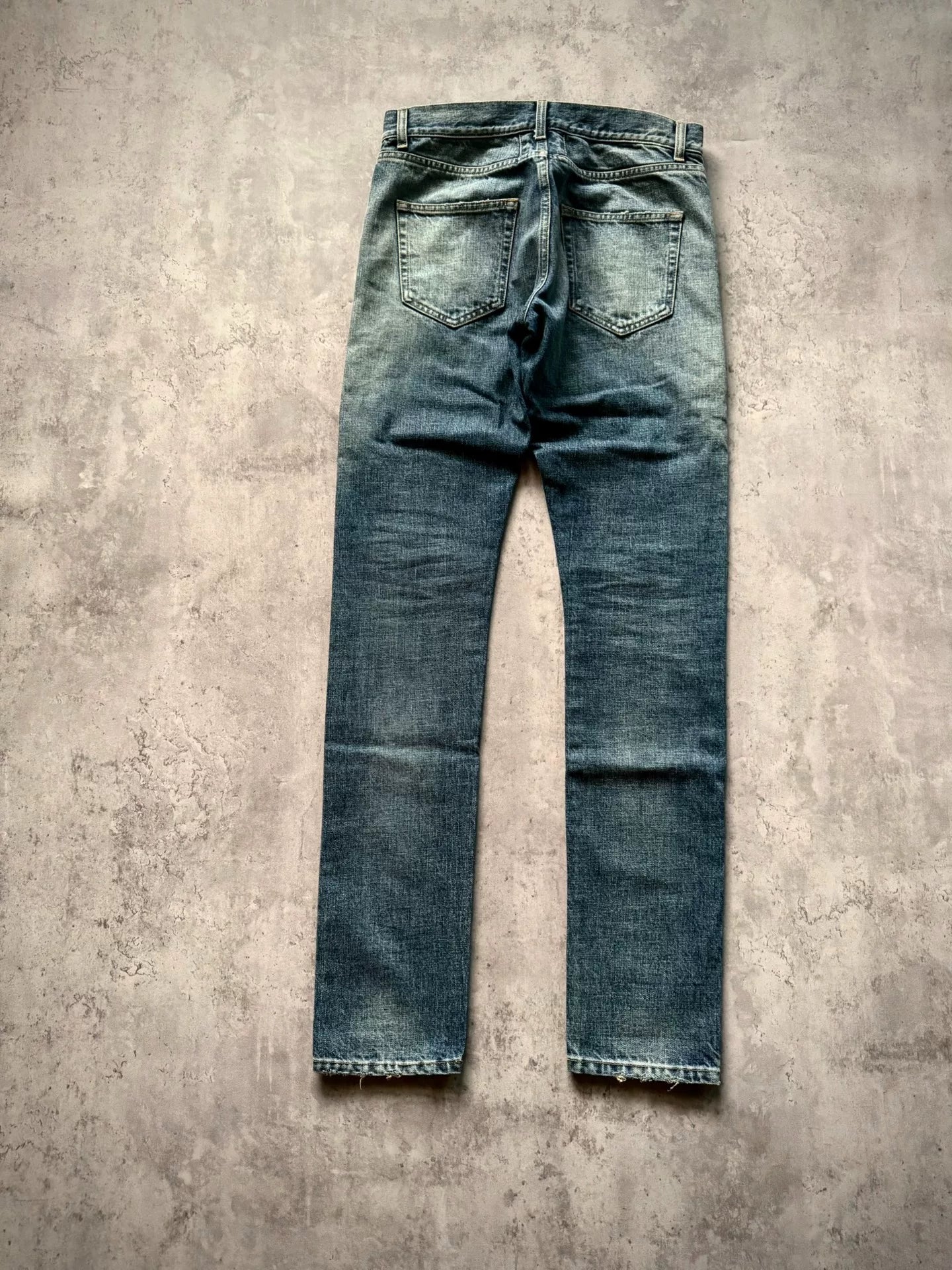 Saint Laurent Paris 16SS D02 Blue Washed Distressed Jeans by Hedi Slimane