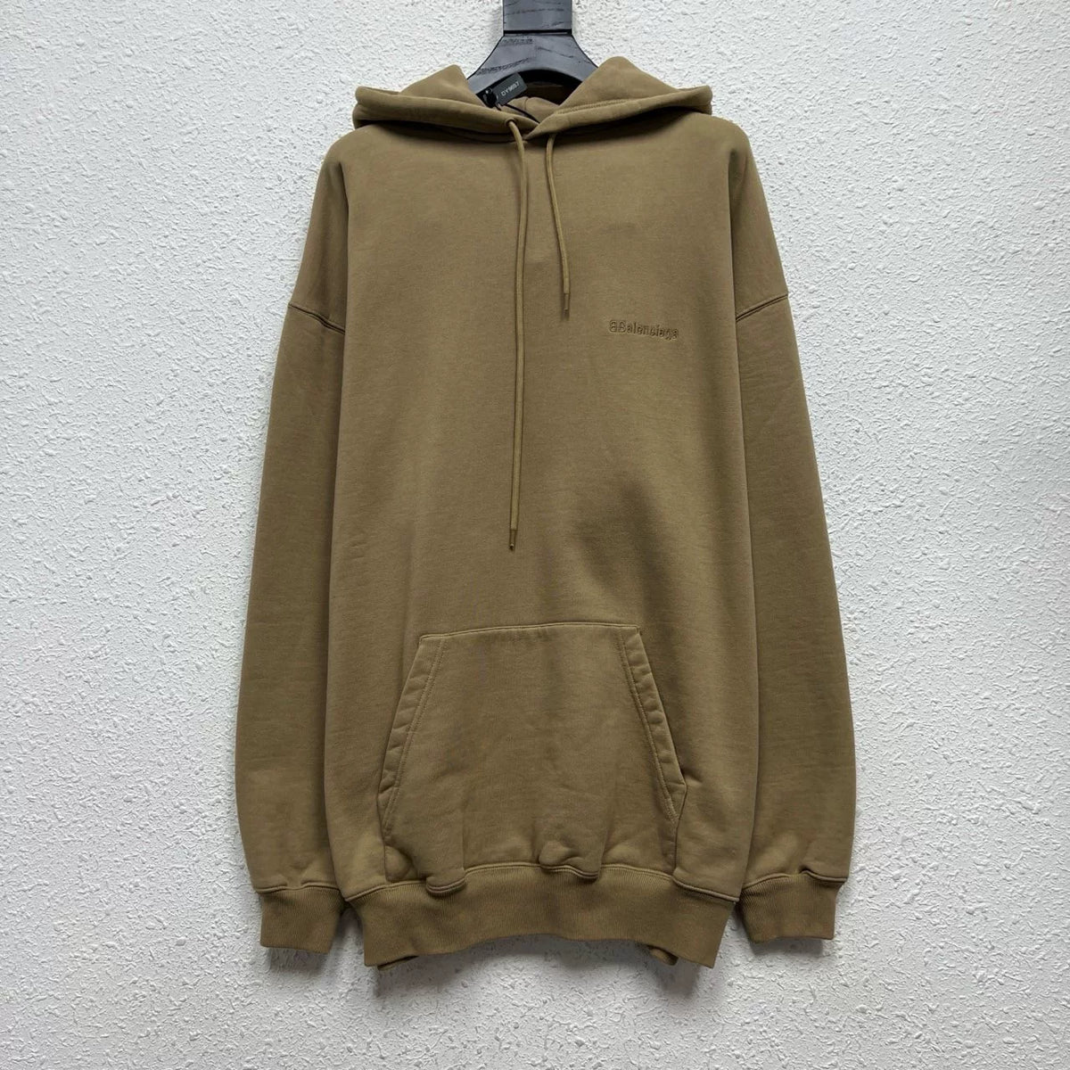 Balenciaga Wheat Double B Embroidered Logo Hooded Sweater