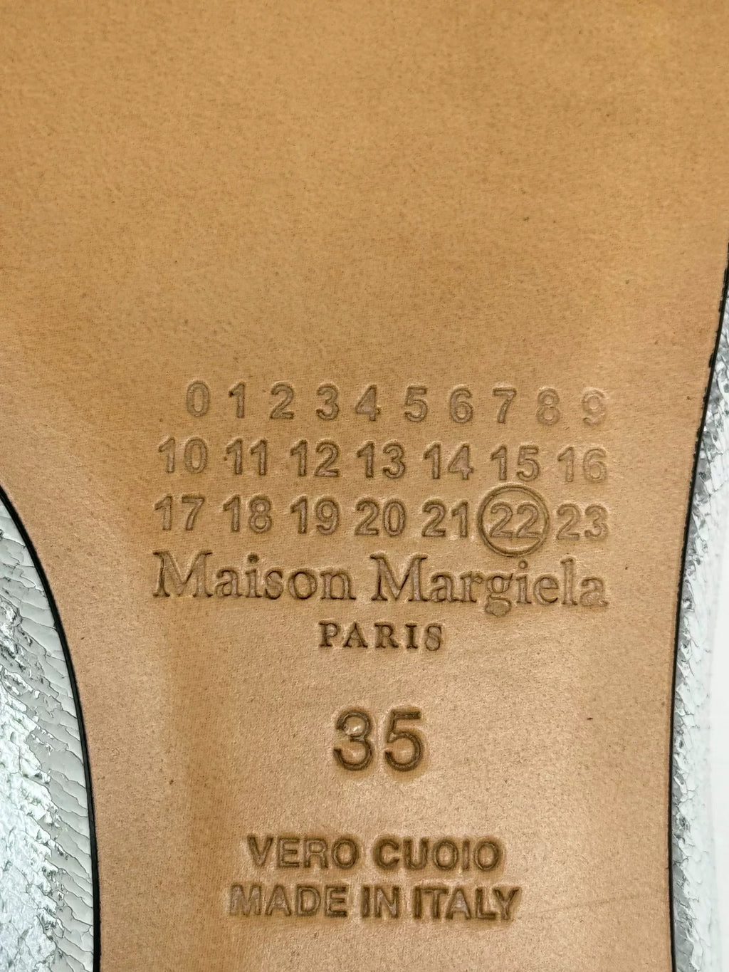 Maison Margiela Silver Cracked Calfskin Tabi Flats