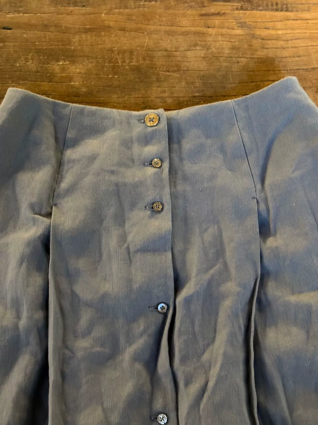 M.A+ SS16 Avion Blue 8 Pleats Linen Skirt