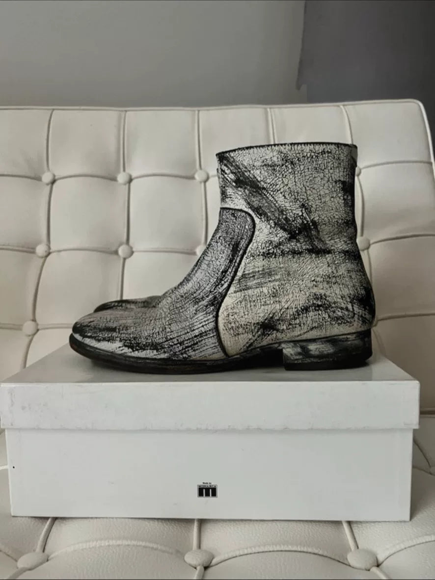 Maison Margiela 2012 Collection Painted White Leather Boots