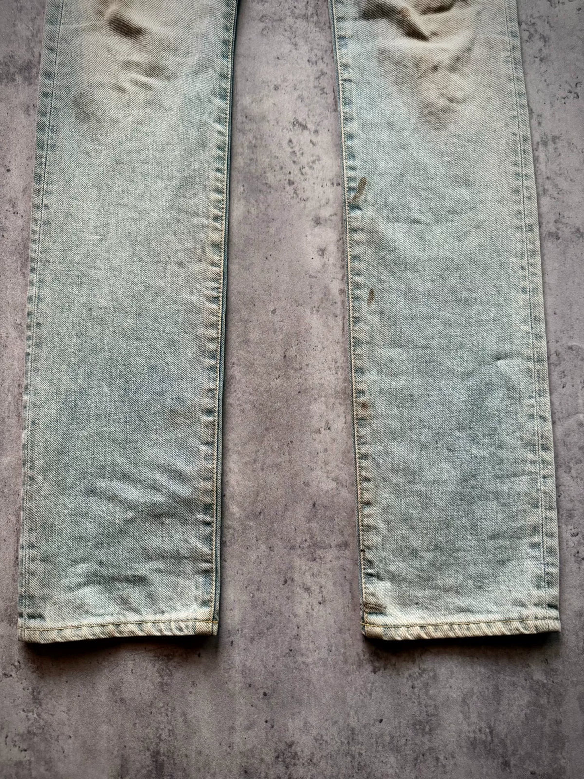 Saint Laurent Paris 13SS D01 Ice Blue Mud Dye Distressed Jeans by Hedi Slimane
