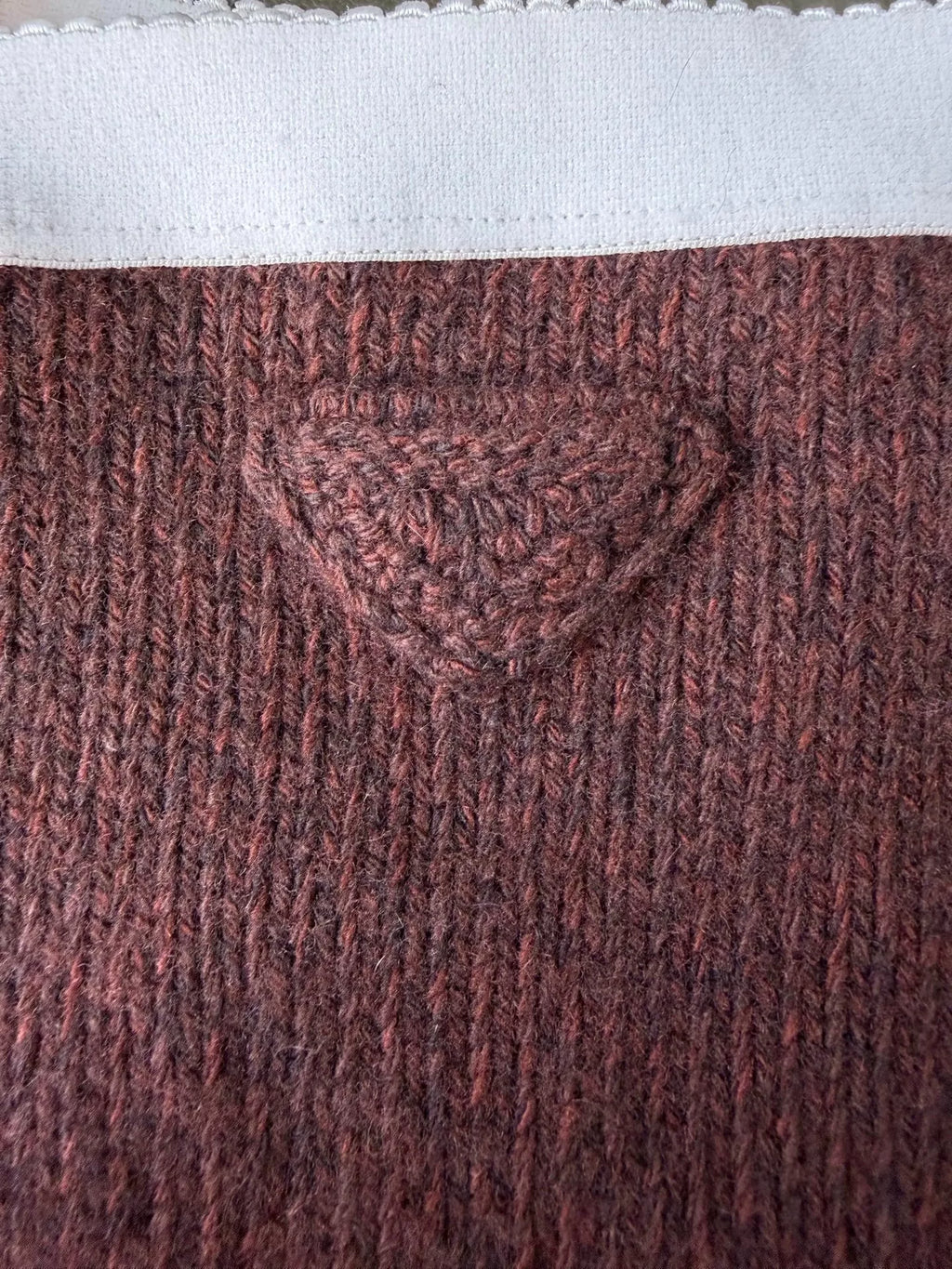 Prada Dark Brown Triangle Logo Wool Cashmere Vest