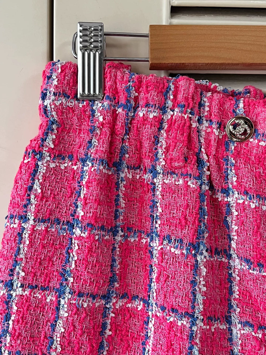 Chanel 24P Pink Tweed Shorts