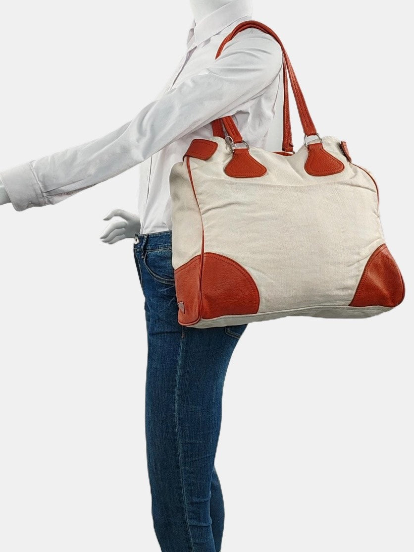 Prada Micro Logo Double-Sided Nylon Tote Bag