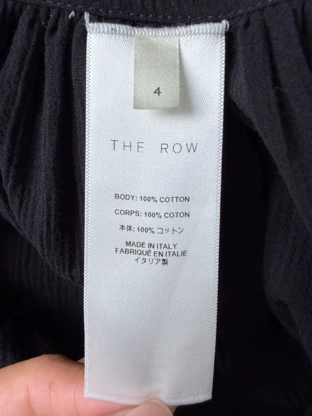 The Row Black Drawstring Pleated Cotton Trousers