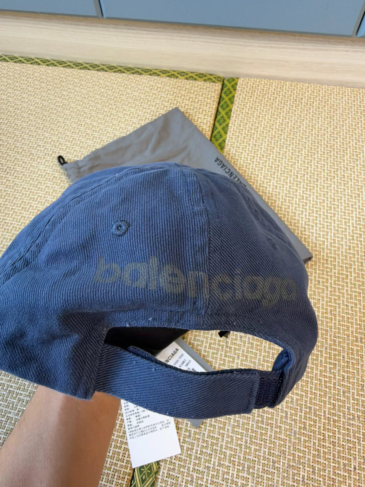Balenciaga 3B Distressed Blue Baseball Cap