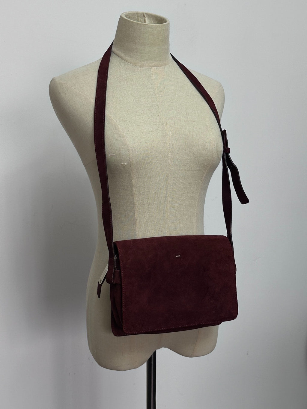 Maison Martin Margiela Scarlet Suede Small Crossbody Bag