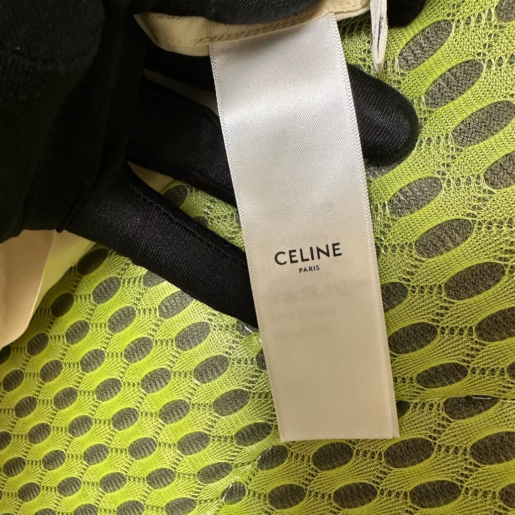 Celine Off-White Black Cuban Collar Viscose Shirt