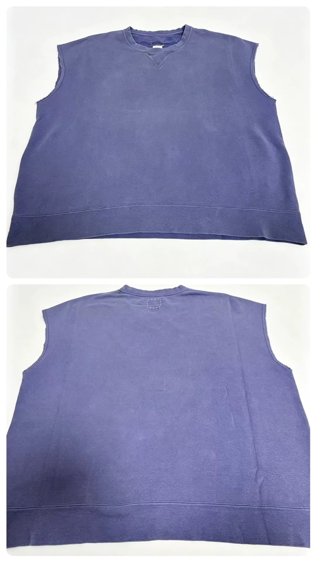 visvim SS24 Blue MONDO SWEAT S/L DMGD (U.D.) Knit Vest