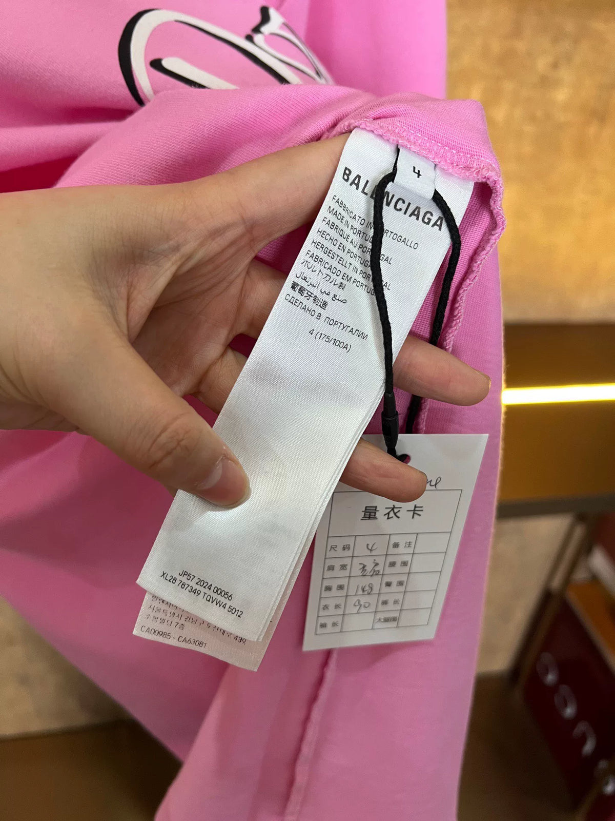 Balenciaga Pink Logo Short Sleeve Top